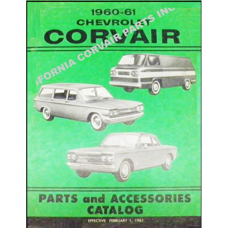 USED 1960-61 CORVAIR PARTS CATALOG - GREEN