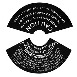 NEW 1962-64 TURBO AIR CLAENER LID DECALS