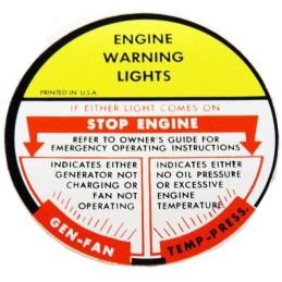 NEW GLOVEBOX DOOR DECAL - 1965-69