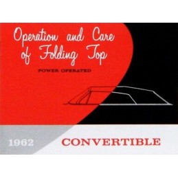 NEW 1962 CONVERTIBLE TOP BOOKLET