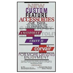 NEW 1963 CUSTOM FEATURES BOOKLET