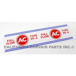 AC PF-4 OIL FILTER DECAL