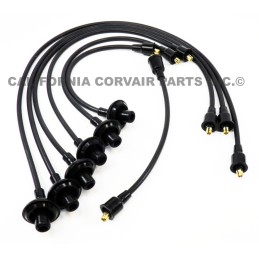 NEW DELUXE 8MM SILICONE SPARK PLUG WIRES - BLACK