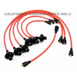 NEW DELUXE 8MM SILICONE SPARK PLUG WIRES - RED